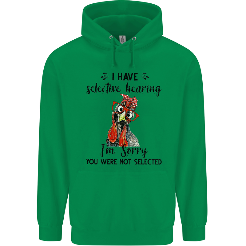 I Have Selective Hearing Sarcasm Slogan Childrens Kids Hoodie Irish Green