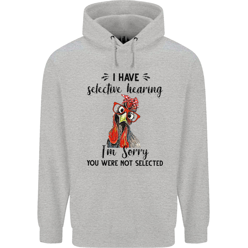 I Have Selective Hearing Sarcasm Slogan Childrens Kids Hoodie Sports Grey