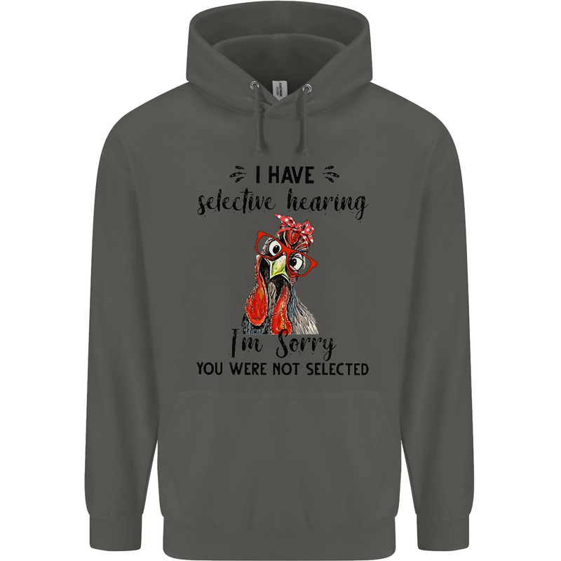 I Have Selective Hearing Sarcasm Slogan Childrens Kids Hoodie Storm Grey