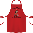 I Have Selective Hearing Sarcasm Slogan Cotton Apron 100% Organic Red