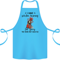 I Have Selective Hearing Sarcasm Slogan Cotton Apron 100% Organic Turquoise