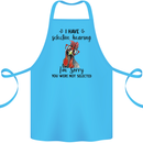 I Have Selective Hearing Sarcasm Slogan Cotton Apron 100% Organic Turquoise
