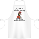 I Have Selective Hearing Sarcasm Slogan Cotton Apron 100% Organic White