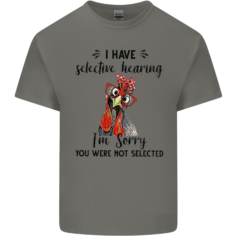 I Have Selective Hearing Sarcasm Slogan Kids T-Shirt Childrens Charcoal