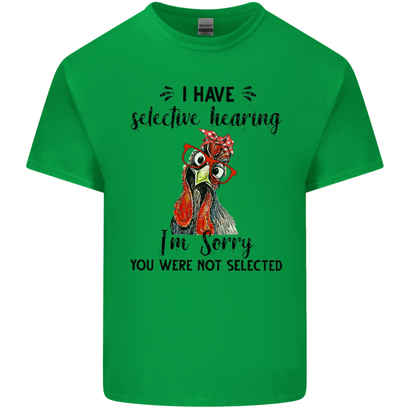 I Have Selective Hearing Sarcasm Slogan Kids T-Shirt Childrens Irish Green