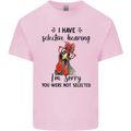 I Have Selective Hearing Sarcasm Slogan Kids T-Shirt Childrens Light Pink
