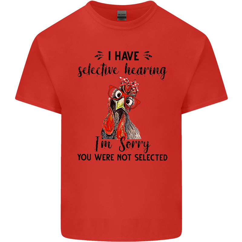 I Have Selective Hearing Sarcasm Slogan Kids T-Shirt Childrens Red