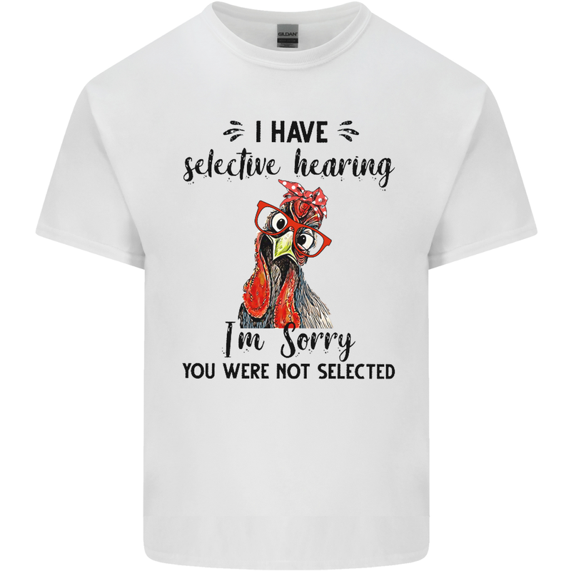 I Have Selective Hearing Sarcasm Slogan Kids T-Shirt Childrens White
