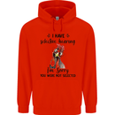 I Have Selective Hearing Sarcasm Slogan Mens 80% Cotton Hoodie Bright Red