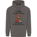 I Have Selective Hearing Sarcasm Slogan Mens 80% Cotton Hoodie Charcoal