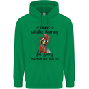 I Have Selective Hearing Sarcasm Slogan Mens 80% Cotton Hoodie Irish Green