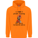I Have Selective Hearing Sarcasm Slogan Mens 80% Cotton Hoodie Orange