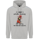 I Have Selective Hearing Sarcasm Slogan Mens 80% Cotton Hoodie Sports Grey