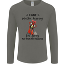 I Have Selective Hearing Sarcasm Slogan Mens Long Sleeve T-Shirt Charcoal
