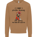 I Have Selective Hearing Sarcasm Slogan Mens Sweatshirt Jumper Caramel Latte