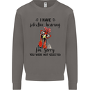 I Have Selective Hearing Sarcasm Slogan Mens Sweatshirt Jumper Charcoal