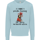 I Have Selective Hearing Sarcasm Slogan Mens Sweatshirt Jumper Light Blue