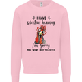 I Have Selective Hearing Sarcasm Slogan Mens Sweatshirt Jumper Light Pink