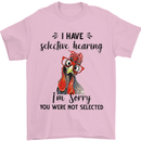 I Have Selective Hearing Sarcasm Slogan Mens T-Shirt Cotton Gildan Light Pink