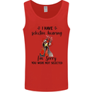 I Have Selective Hearing Sarcasm Slogan Mens Vest Tank Top Red