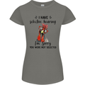 I Have Selective Hearing Sarcasm Slogan Womens Petite Cut T-Shirt Charcoal