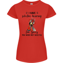 I Have Selective Hearing Sarcasm Slogan Womens Petite Cut T-Shirt Red