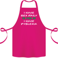 I Have Sex Daily Dyslexia Funny Slogan Cotton Apron 100% Organic Pink