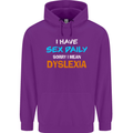 I Have Sex Daily Dyslexia Funny Slogan Mens 80% Cotton Hoodie Purple