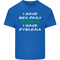 I Have Sex Daily Dyslexia Funny Slogan Mens Cotton T-Shirt Tee Top Royal Blue