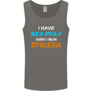 I Have Sex Daily Dyslexia Funny Slogan Mens Vest Tank Top Charcoal
