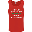 I Have Sex Daily Dyslexia Funny Slogan Mens Vest Tank Top Red
