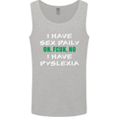 I Have Sex Daily Dyslexia Funny Slogan Mens Vest Tank Top Sports Grey
