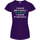 I Have Sex Daily Dyslexia Funny Slogan Womens Petite Cut T-Shirt Purple