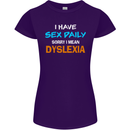 I Have Sex Daily Dyslexia Funny Slogan Womens Petite Cut T-Shirt Purple