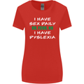 I Have Sex Daily Dyslexia Funny Slogan Womens Wider Cut T-Shirt Red