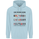 I Have Too Many Guitars Funny Guitarist Childrens Kids Hoodie Light Blue