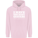 I Have Too Many Guitars Funny Guitarist Childrens Kids Hoodie Light Pink