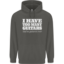 I Have Too Many Guitars Funny Guitarist Childrens Kids Hoodie Storm Grey