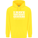 I Have Too Many Guitars Funny Guitarist Childrens Kids Hoodie Yellow