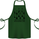 I Have Too Many Guitars Funny Guitarist Cotton Apron 100% Organic Forest Green