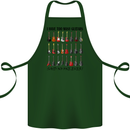 I Have Too Many Guitars Funny Guitarist Cotton Apron 100% Organic Forest Green