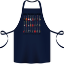I Have Too Many Guitars Funny Guitarist Cotton Apron 100% Organic Navy Blue