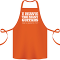 I Have Too Many Guitars Funny Guitarist Cotton Apron 100% Organic Orange