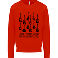 I Have Too Many Guitars Funny Guitarist Kids Sweatshirt Jumper Bright Red