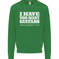 I Have Too Many Guitars Funny Guitarist Kids Sweatshirt Jumper Irish Green