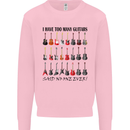 I Have Too Many Guitars Funny Guitarist Kids Sweatshirt Jumper Light Pink