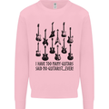 I Have Too Many Guitars Funny Guitarist Kids Sweatshirt Jumper Light Pink
