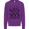 I Have Too Many Guitars Funny Guitarist Kids Sweatshirt Jumper Purple