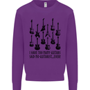 I Have Too Many Guitars Funny Guitarist Kids Sweatshirt Jumper Purple