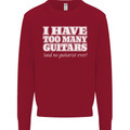 I Have Too Many Guitars Funny Guitarist Kids Sweatshirt Jumper Red